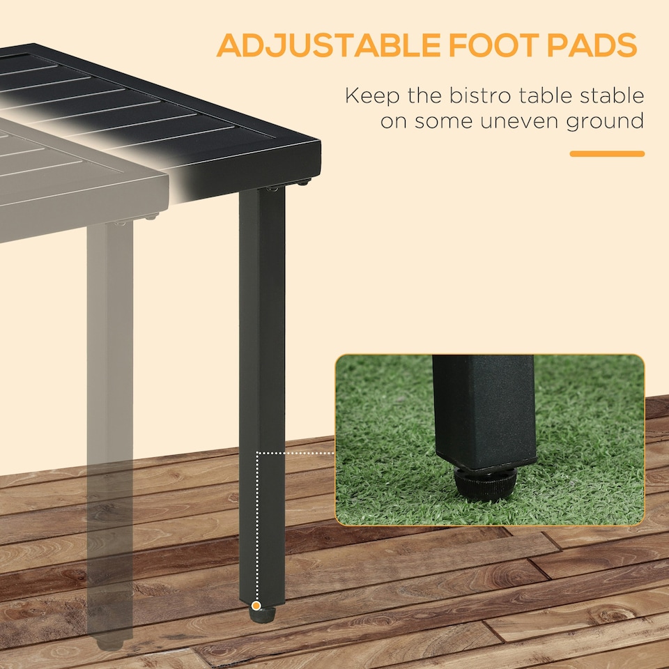 image 1 of Outsunny Garden Side Table Coffee Table with Umbrella Hole for Patio Balcony