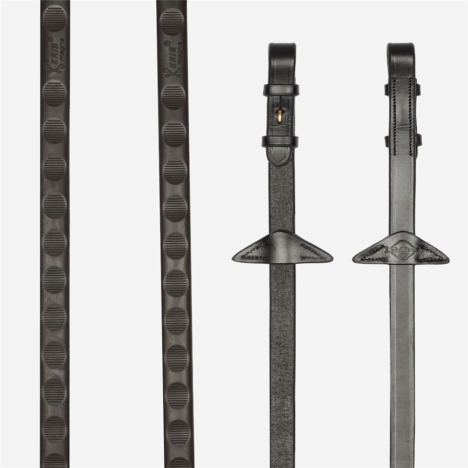 image 1 of LeMieux Magna Grip Rubber Reins Brown | Full