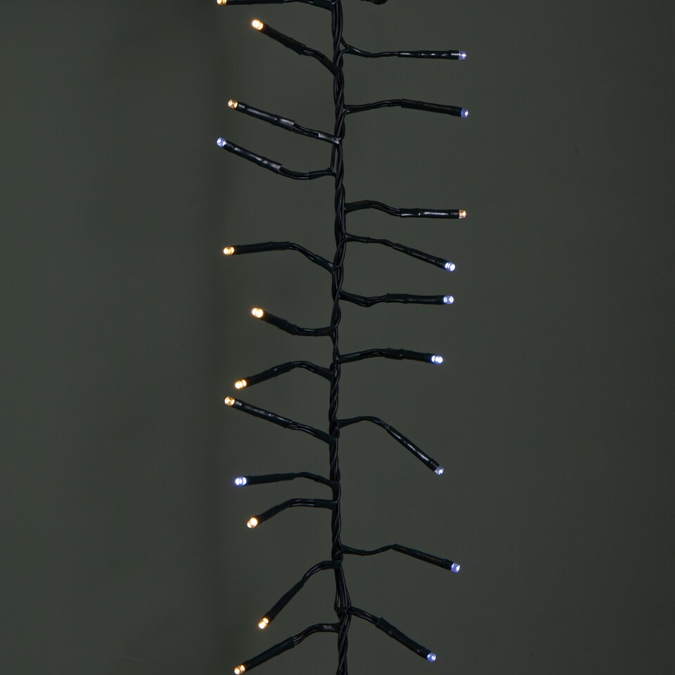 image 1 of 18.5m 1440 LED Christmas Cluster Multi-Action String Lights with Timer in White & Warm White