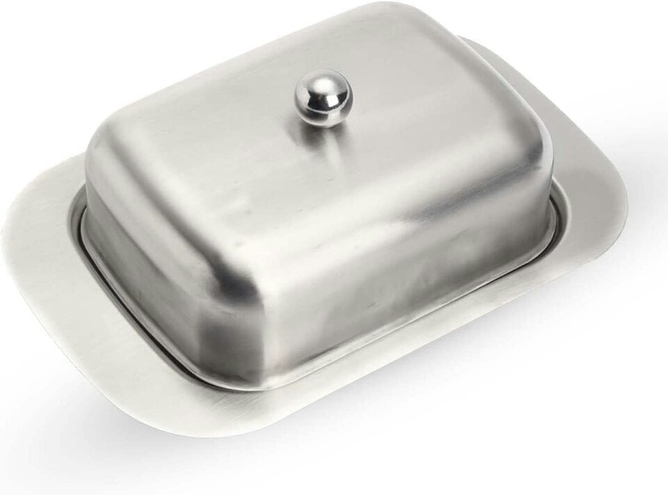 image 1 of Vinod - Stainless Steel Butter Dish with Stainless Steel LId