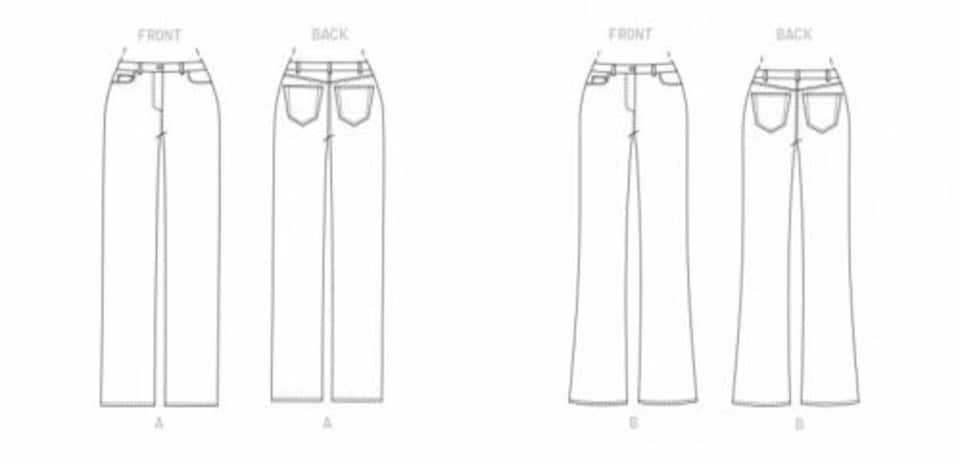 image 1 of Butterick 6840 Paper Sewing Pattern – Women’s Trousers, UK Sizes Rr (18W–20W–22W–24W), Intermediate