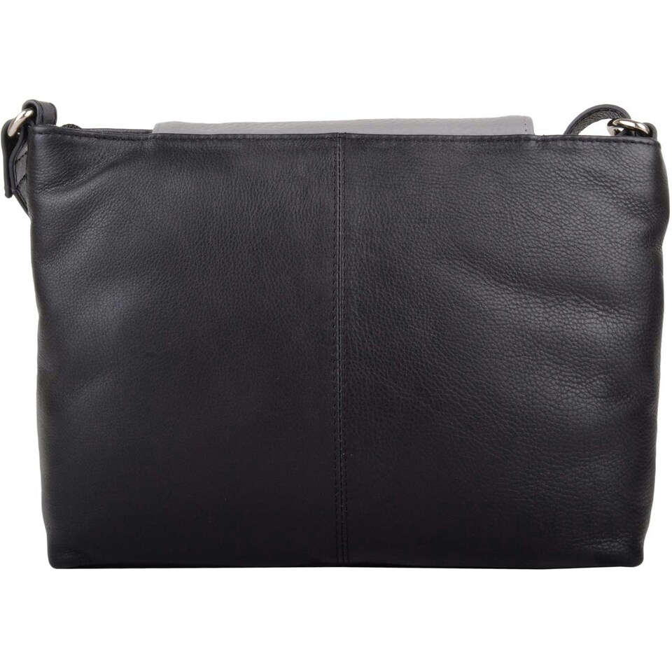 image 1 of Multi-Colour Genuine Leather Cross Body / Shoulder Bag Black | Black/Grey
