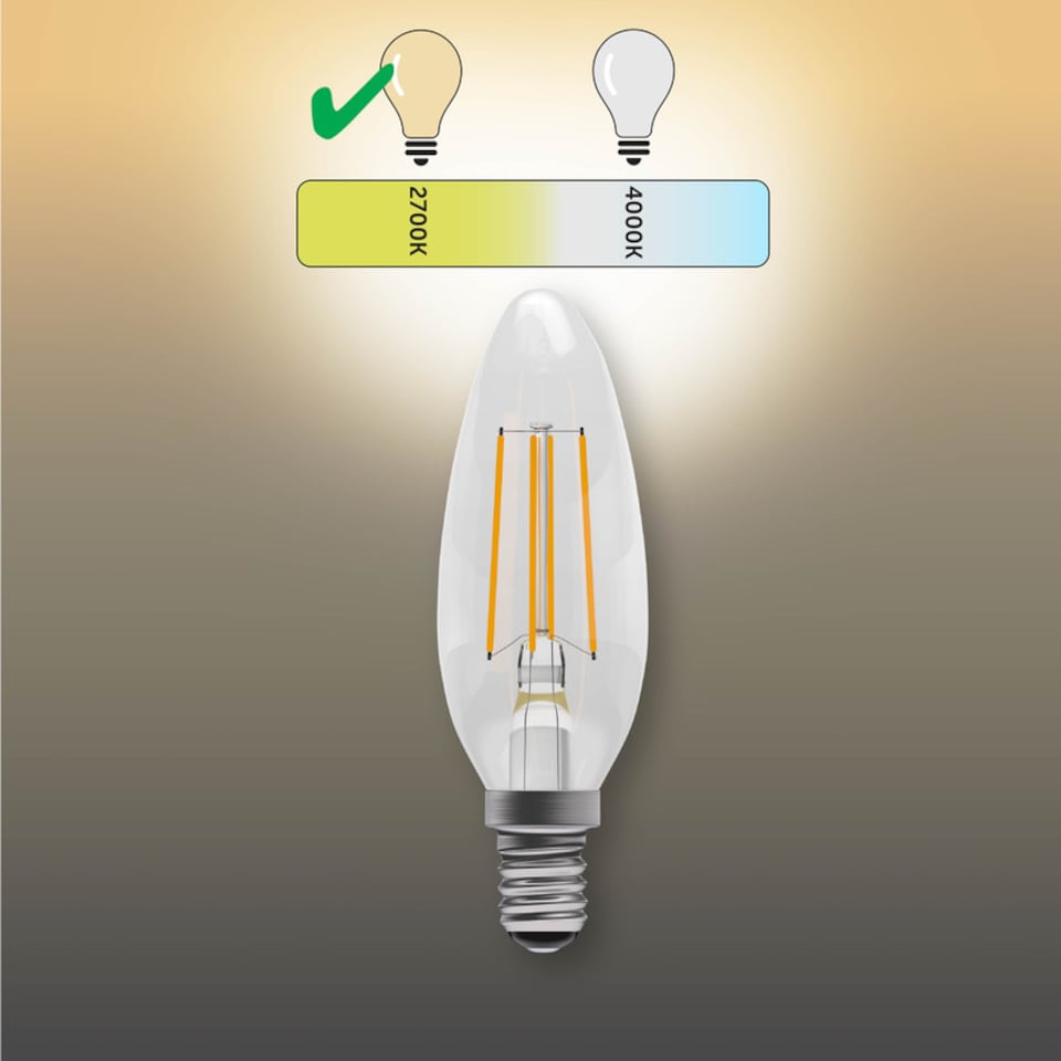 image 1 of BELL Lighting E14 Dimmable LED Filament Candle 4.5W Light Bulbs Warm White 2700K
