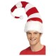 image 2 of Striped Red & White Santa Claus Christmas Fancy Dress Costume Hat | Red | One Size