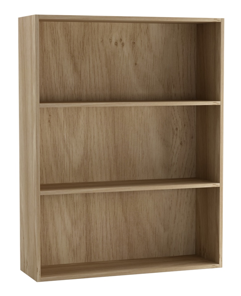 image 1 of Wide 3 Shelf Tier Wooden Bookcase Cabinet Storage Shelving Display Shelves Unit | Multi | Oak | 1