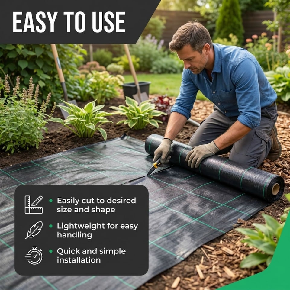 image 1 of Keplin Heavy Duty Weed Control Membrane 125gsm Woven Polypropylene Ground Cover