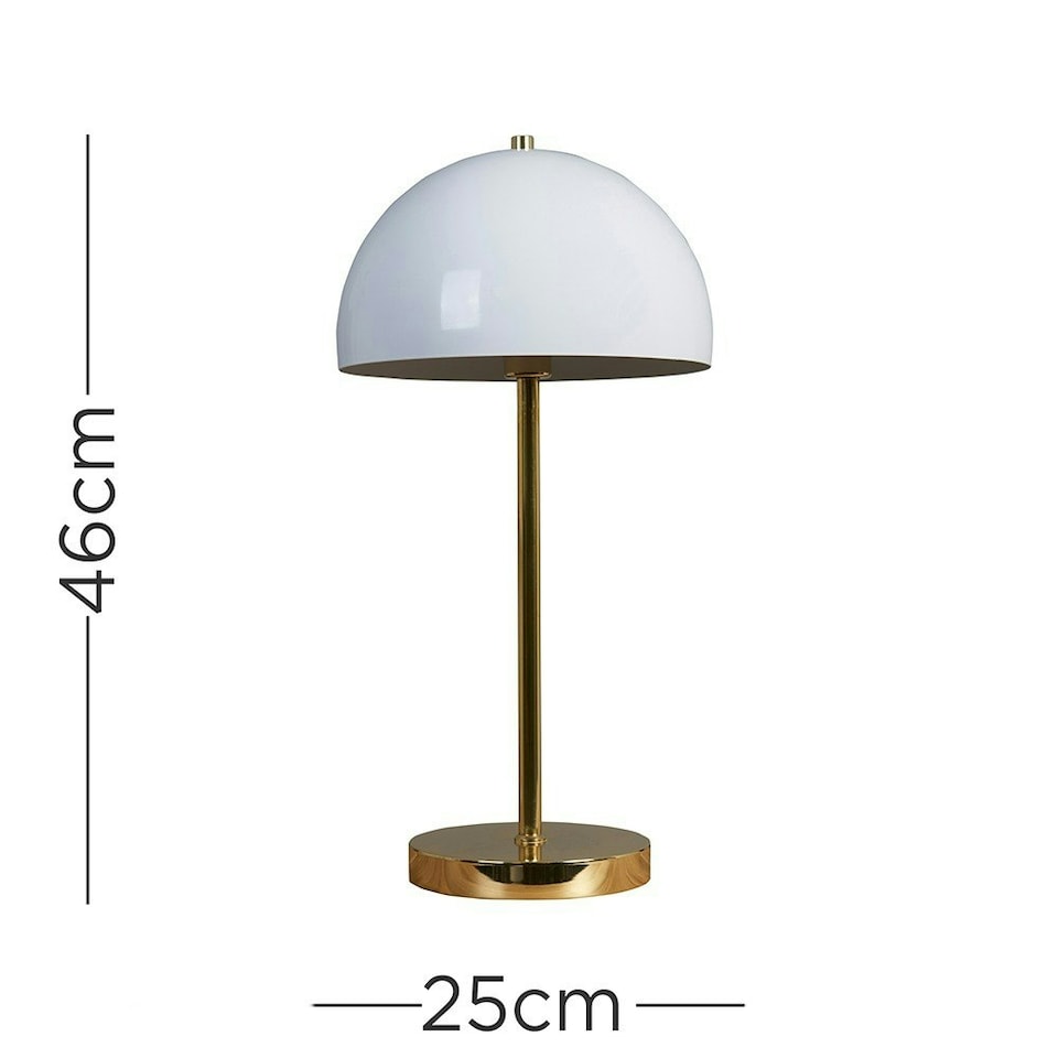 image 1 of ValueLights Contemporary Gold And White Dome Table Lamp