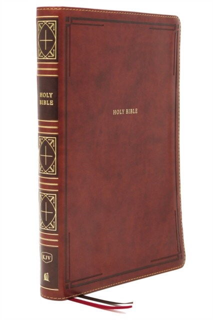 KJV Holy Bible: Giant Print Thinline Bible, Brown Leathersoft, Red...