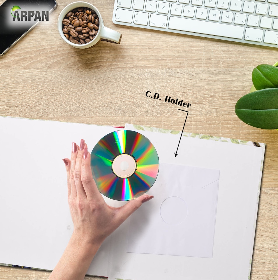 image 1 of ARPAN Photo Album for 200 Photos 6x4" (10x15cm) – Slip In Memo Album with Writing Space, Index Pages & CD/DVD Pocket – Picture Storage Album for Family, Wedding & Travel Memories