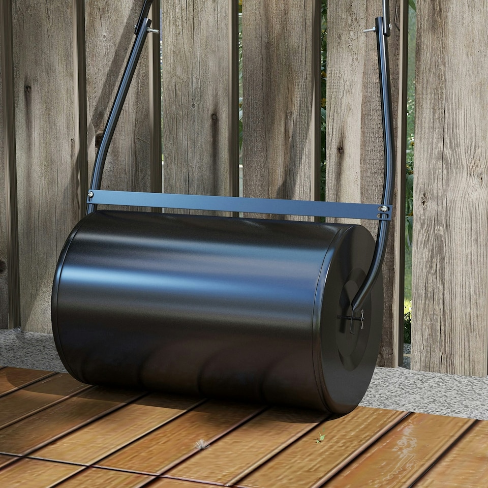 image 1 of DURHAND Garden Lawn Roller 38L Steel Push Grass Mower Water Sand Filled