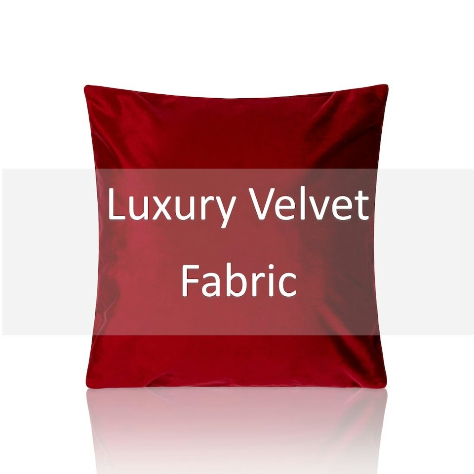 image 1 of Plain Velvet 45cm x 45cm Red Cushion Set of 4 Red | 45cm x 45cm x 10cm