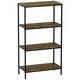 image 1 of Vida Designs Brooklyn 4 Tier Bookcase Industrial Style Display Storage, Dark Wood