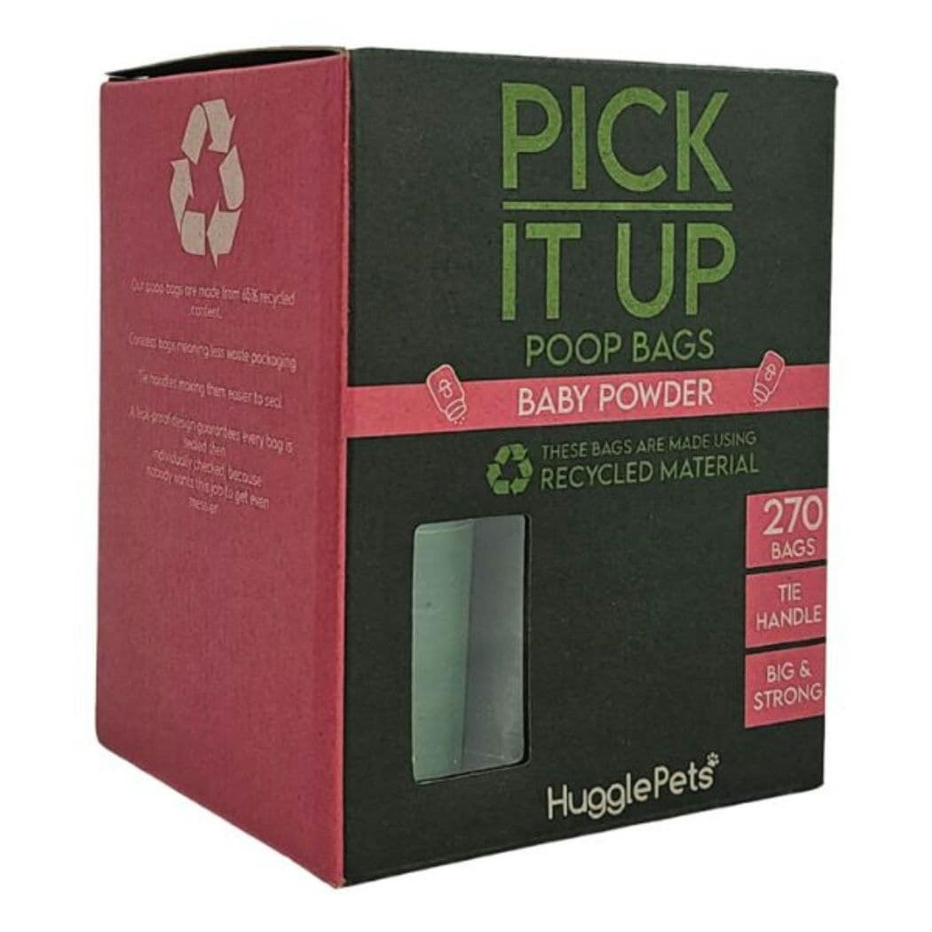HugglePets Pick It Up Baby Powder Dog Poop Bags with Tie Handle - 15 ...