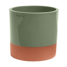 Sintra Glazed Terracotta Wine Cooler - Olive Green
