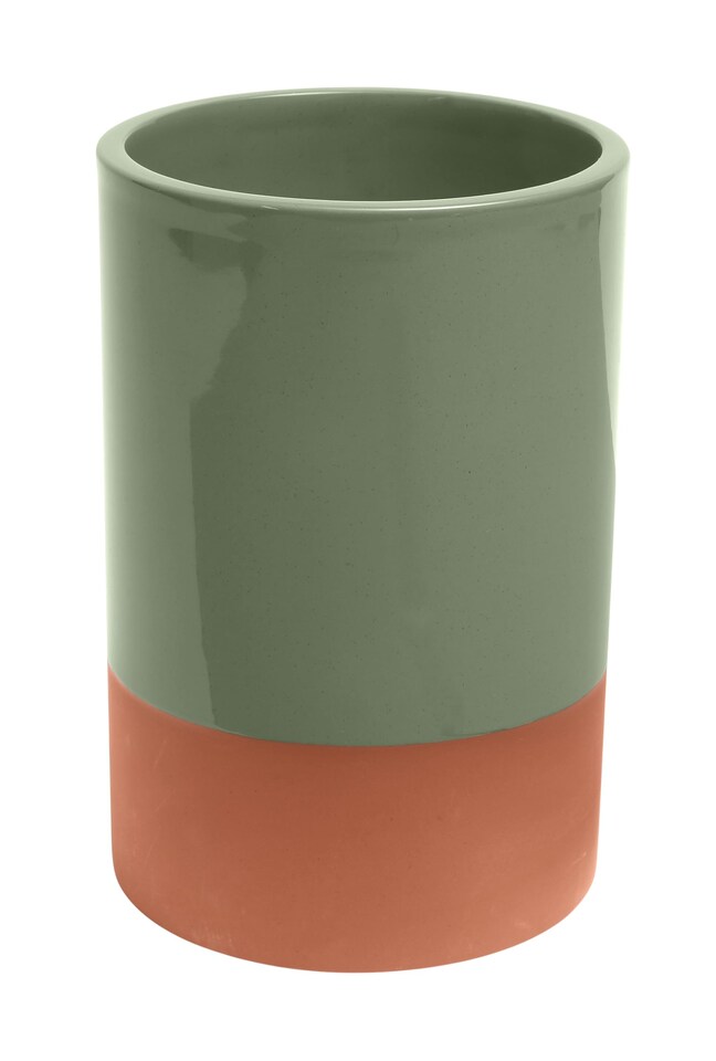 Sintra Glazed Terracotta Wine Cooler - Olive Green