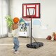 image 3 of COSTWAY Basketball Hoop Backboard Adjustable Basketball Goal System Red | Standard