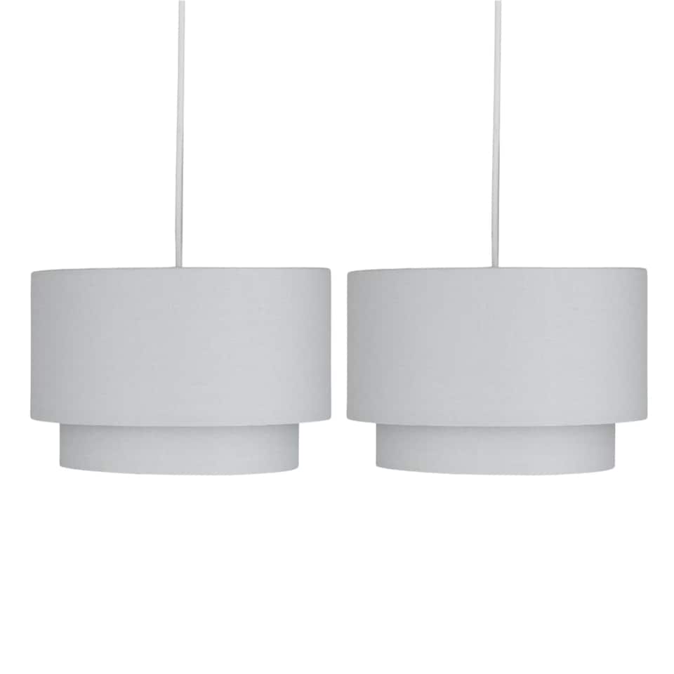 image 1 of Pair of Light Grey 2 Tier Ceiling Light Shades | Grey | Medium | 2