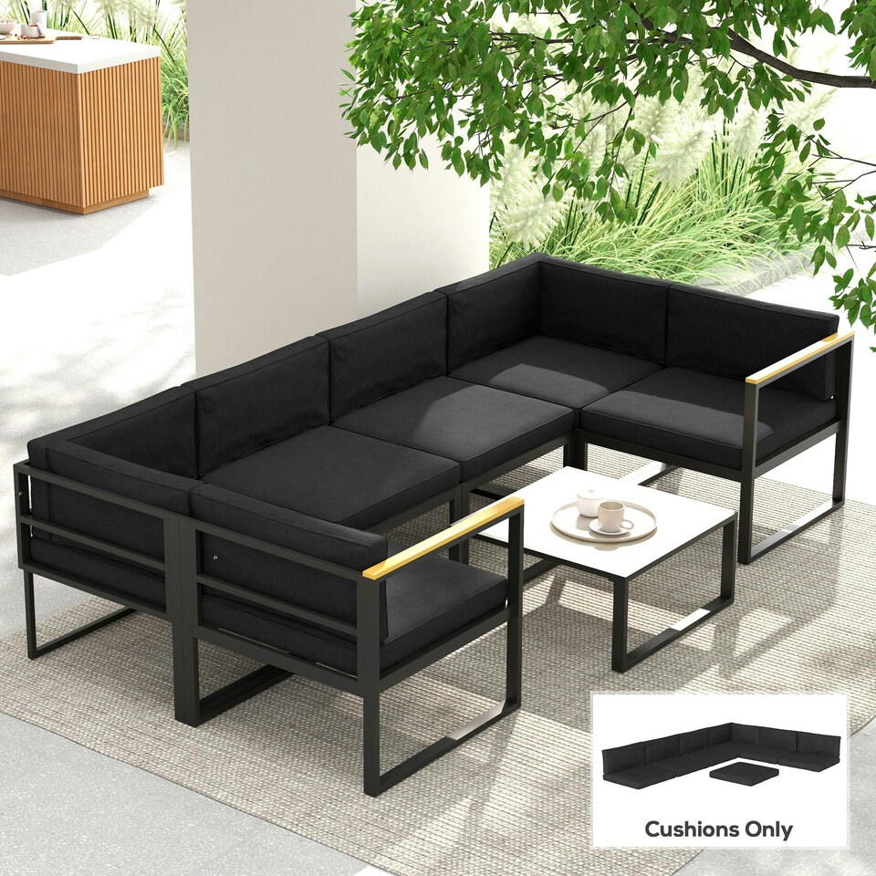 image 1 of Outsunny Replacement Cushions for Outdoor Furniture Garden Seat Cushion Pad