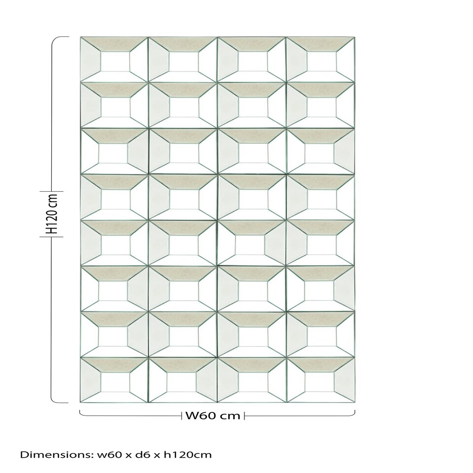 image 1 of Interiors by Premier Multi Glass Bevelled Wall Mirror, Contemporary Geometric Mirror With 24 Mirrored Glass Squares, Black Frame Silver