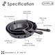 image 9 of Set of 3 Cast Iron Non Stick Skillet Frying Cooking Pans