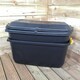 image 3 of 2 x 75L Heavy Duty Trunks on Wheels Sturdy, Lockable, Stackable and Nestable Design Storage Chest with Clips in Black
