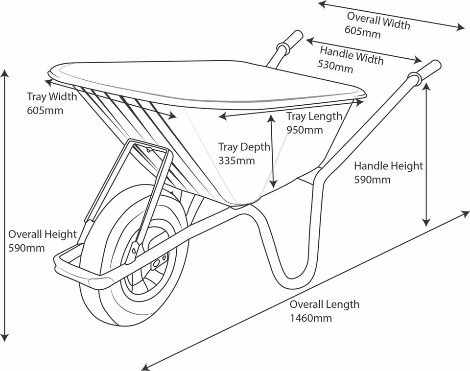image 1 of Big Mucker Wheelbarrow Yellow, 120kg/100l Capacity, Strong Plastic Pan, Twin Handle, Puncture-Proof Wheel, Galvanised Steel Frame