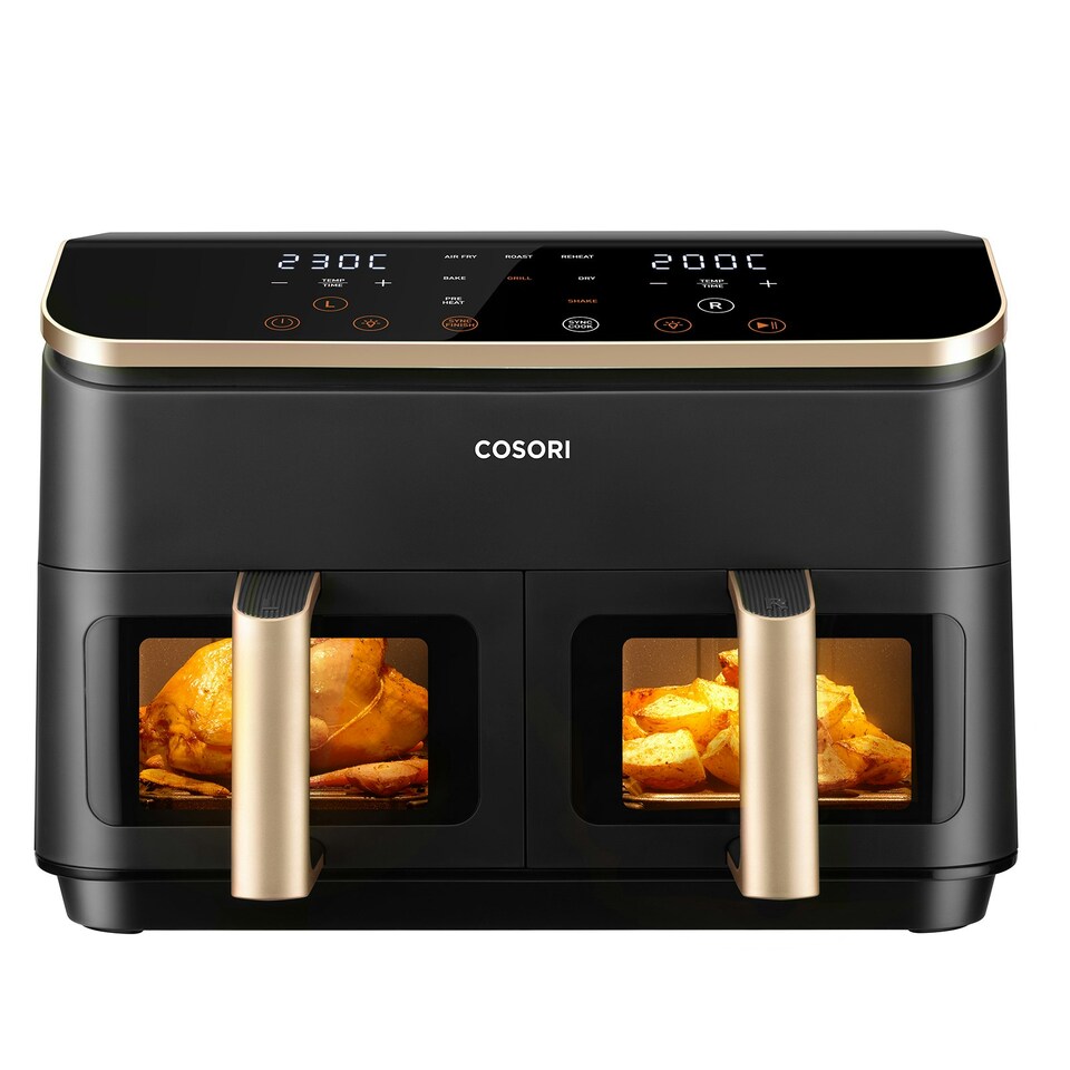 image 1 of Cosori Dual Basket 8.5 Litre Air Fryer - Golden