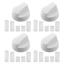SPARES2GO Universal White Control Knobs for All Makes and Models of Oven Cooker & Hob (Pack of 4)