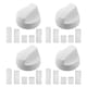 image 1 of SPARES2GO Universal White Control Knobs for All Makes and Models of Oven Cooker & Hob (Pack of 4)