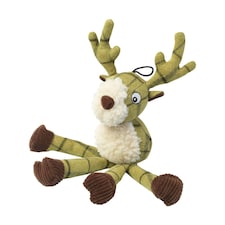 House Of Paws Plush Tweed Stag Long Legs Dog Toy - Green - One Size