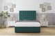 image 2 of Sloomy Alabama Emerald Plush Divan Bed Base 2 Drawers Same Side With 26 Inch Strutted Headboard | Green | Emerald | Single | 1