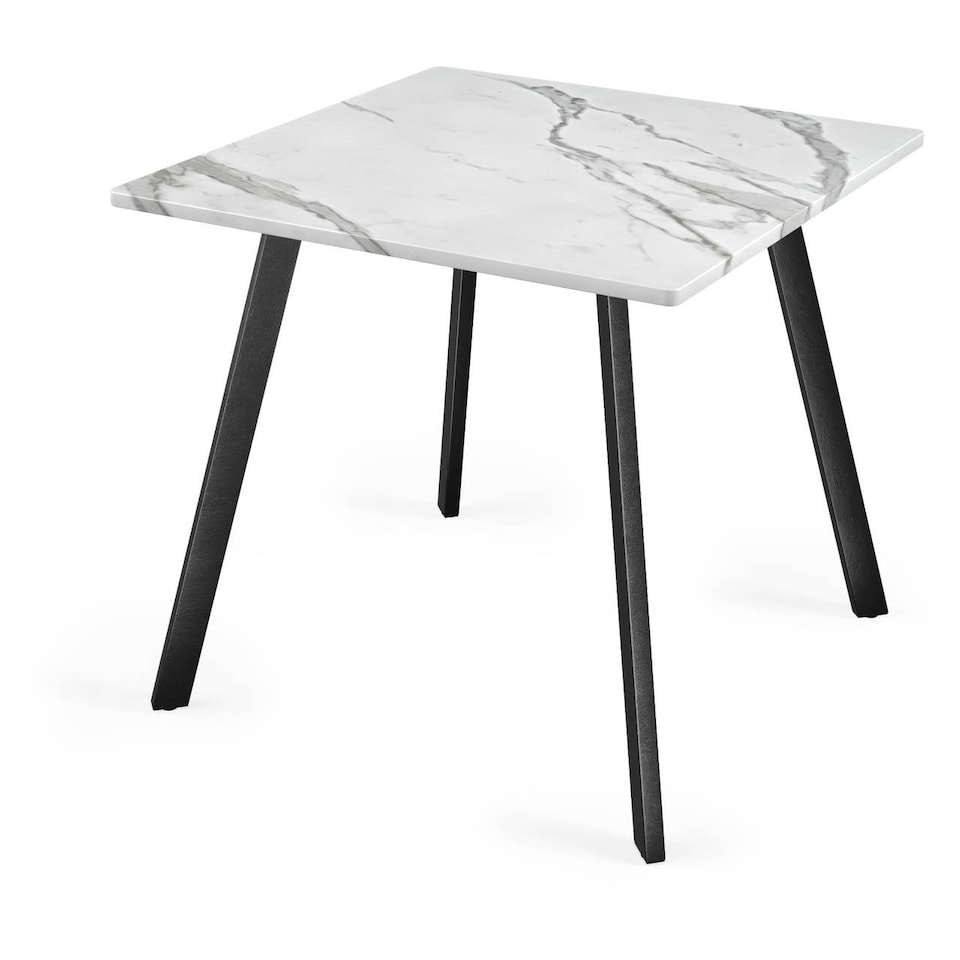 image 1 of 80cm Square Dining Table with Flat Metal Legs | White | 1