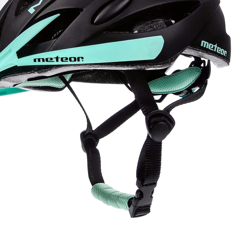 image 1 of Meteor Marven Cycle Helmet MTB Bike Skateboard Scooter Safety Gear Black | Black/Cyan  | L