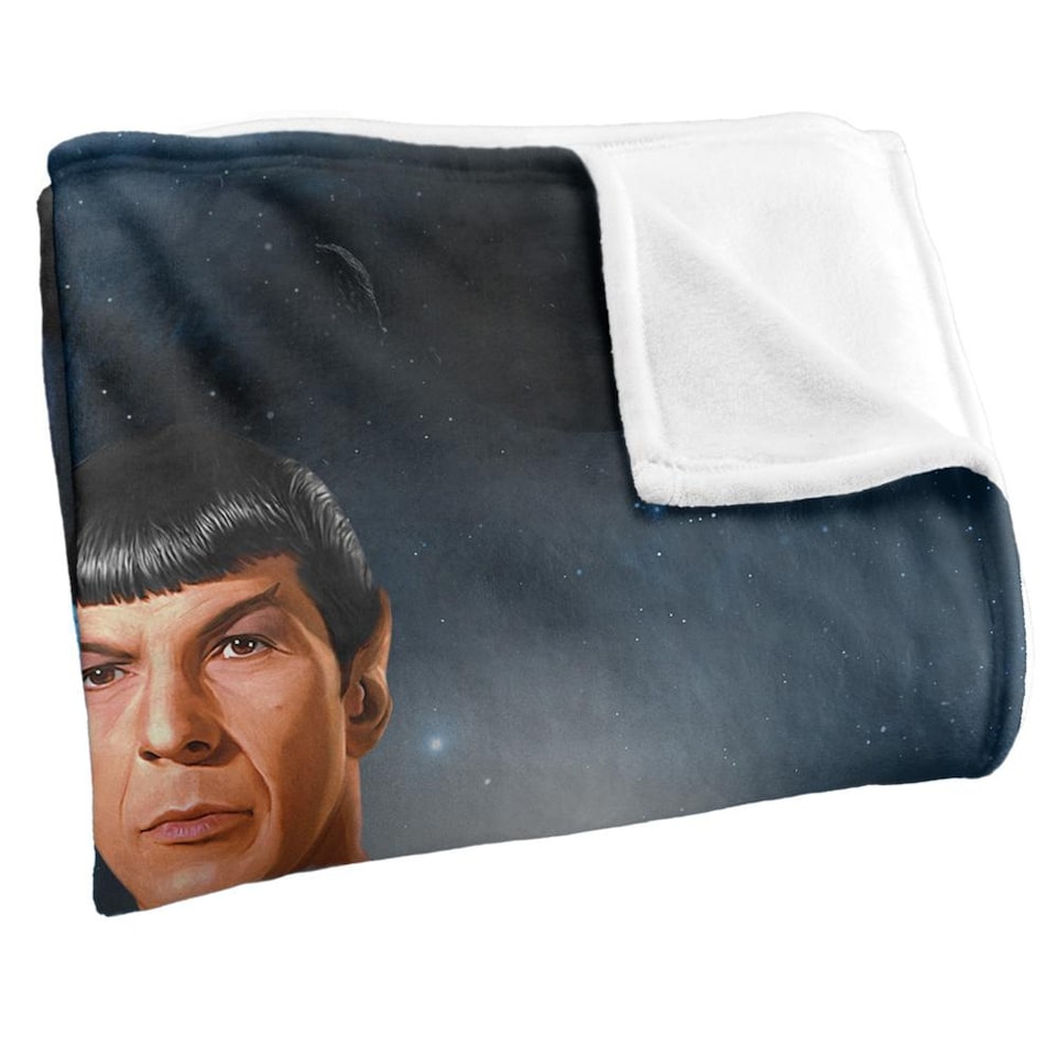 image 1 of Star Trek Silky Spock Supersoft Blanket | Black | Black/Blue | One Size | 1
