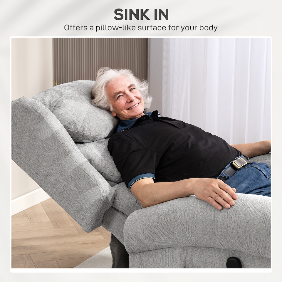 image 1 of HOMCOM Power Lift Recliner Chair for Elderly with Remote Control, Grey | Grey