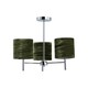image 1 of Brea - Chrome 3 Light Fitting with Green Crushed Velvet Shades Chrome | Green