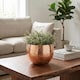 image 4 of Leaf Large Metal Planter 22 x 18cm Hammered Copper Colour - Straight Edge | Copper