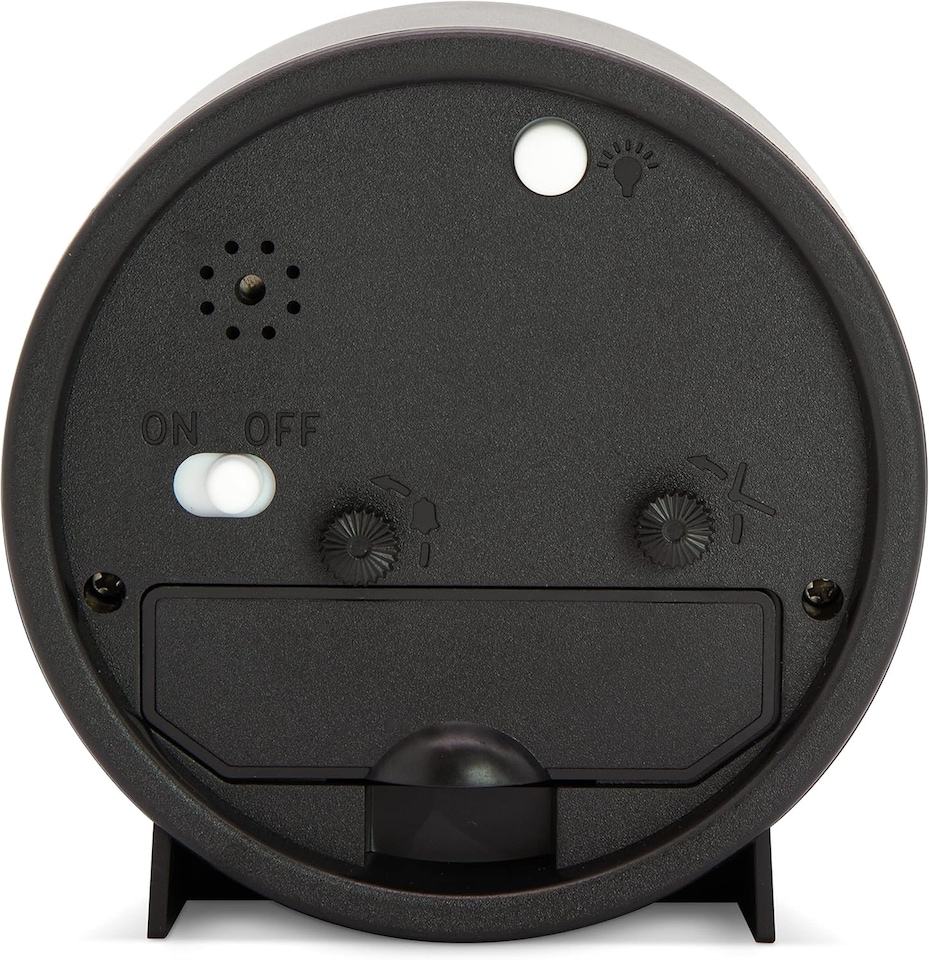 image 1 of Acctim Gaby Small Analogue Contemporary Bedside Alarm Clock | Black | Black