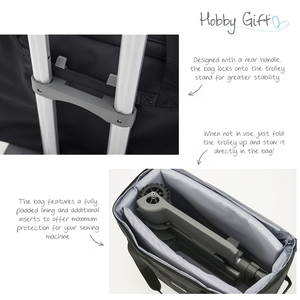 image 1 of Hobby Gift Sewing Machine Travel Storage System - Trolley Bag, Black