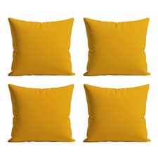 Waterproof Outdoor Garden Cushion Covers Patio Cushion Cover Cases Square Pack Of 4 45cm X 45cm Yellow