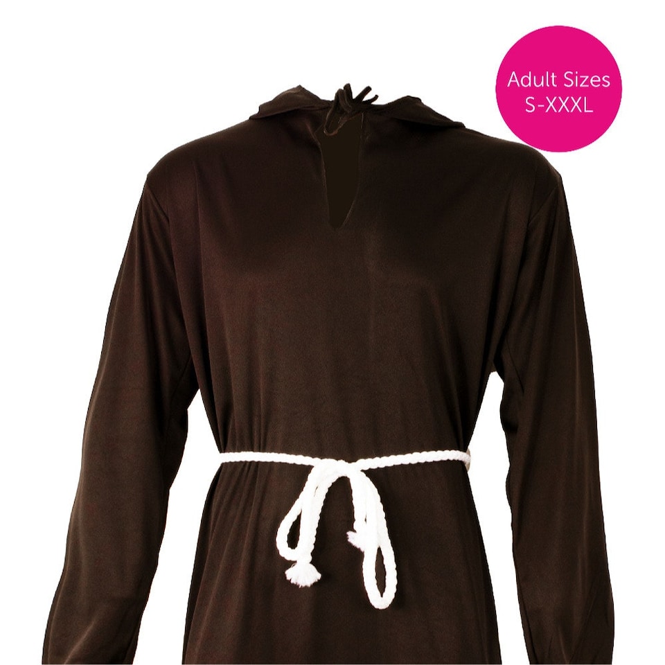 image 1 of Adults Brown Medieval Monk with Cross Brown | L