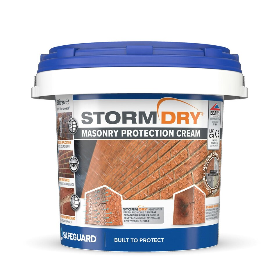 image 1 of Stormdry Masonry Waterproofing Cream - 3L - 25 Year Exterior Brick, Concrete, Stone Sealer
