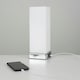 image 1 of ValueLights Lazio Chrome & White Frosted Glass Bedside Touch Table Lamp with USB Charging Port and 5w LED Candle Bulb White