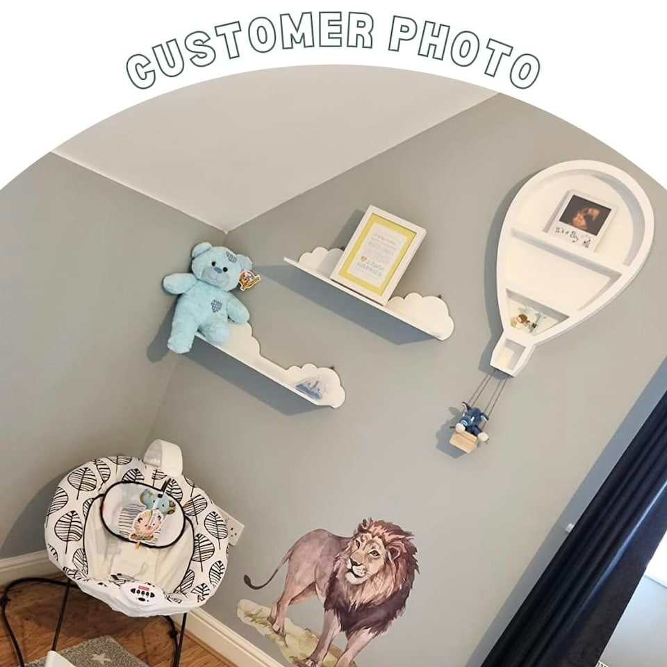 image 1 of Marco Paul  Set of 2 Ice Cream Floating Wall Shelves for Kids Bedroom Nursery Décor White