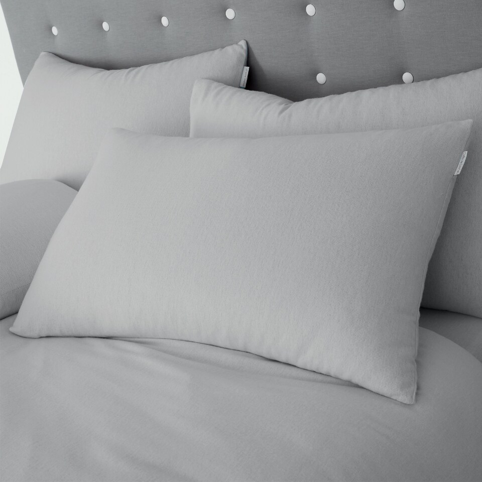 image 1 of Catherine Lansfield Brushed Cotton Standard Pillow case Pair | Grey | Standard