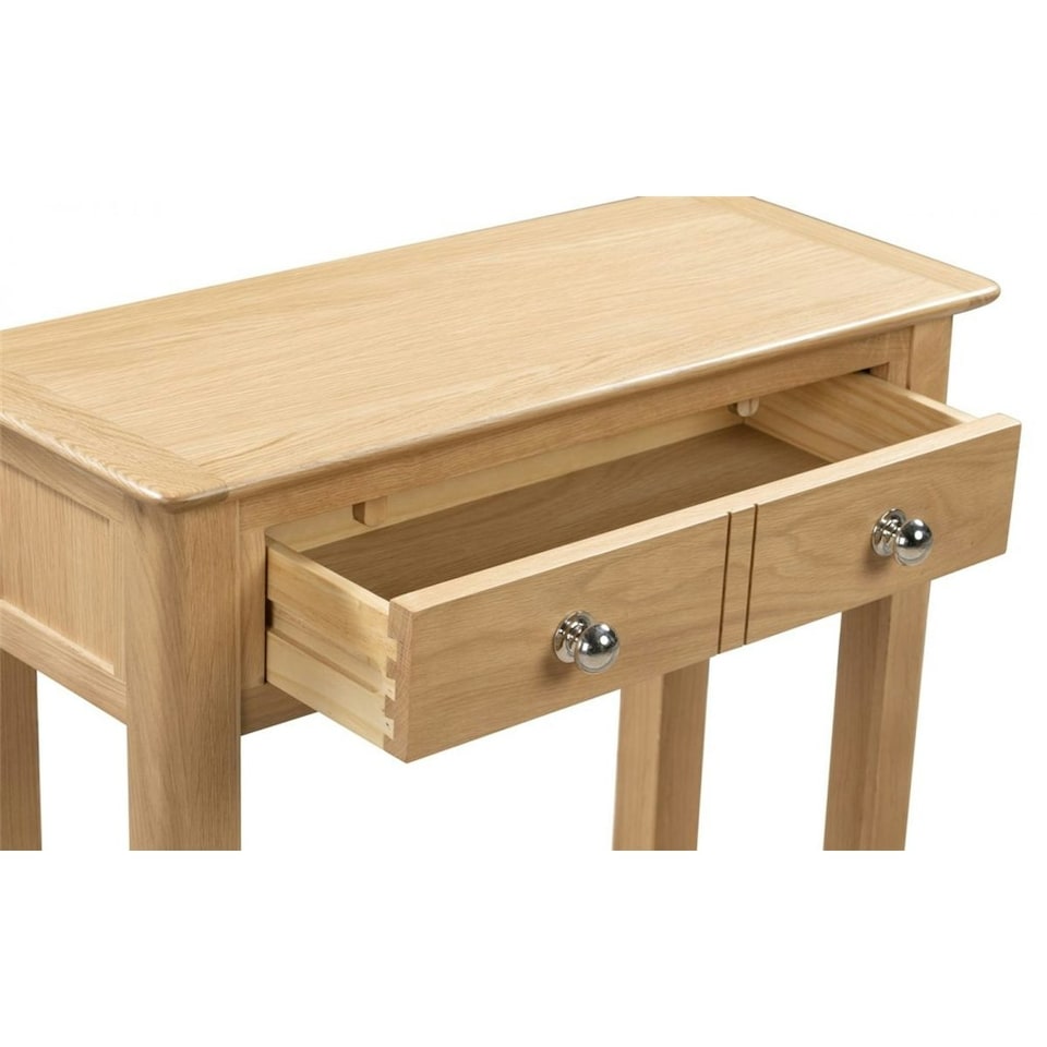 image 1 of Classic Solid Oak Console Table Brown