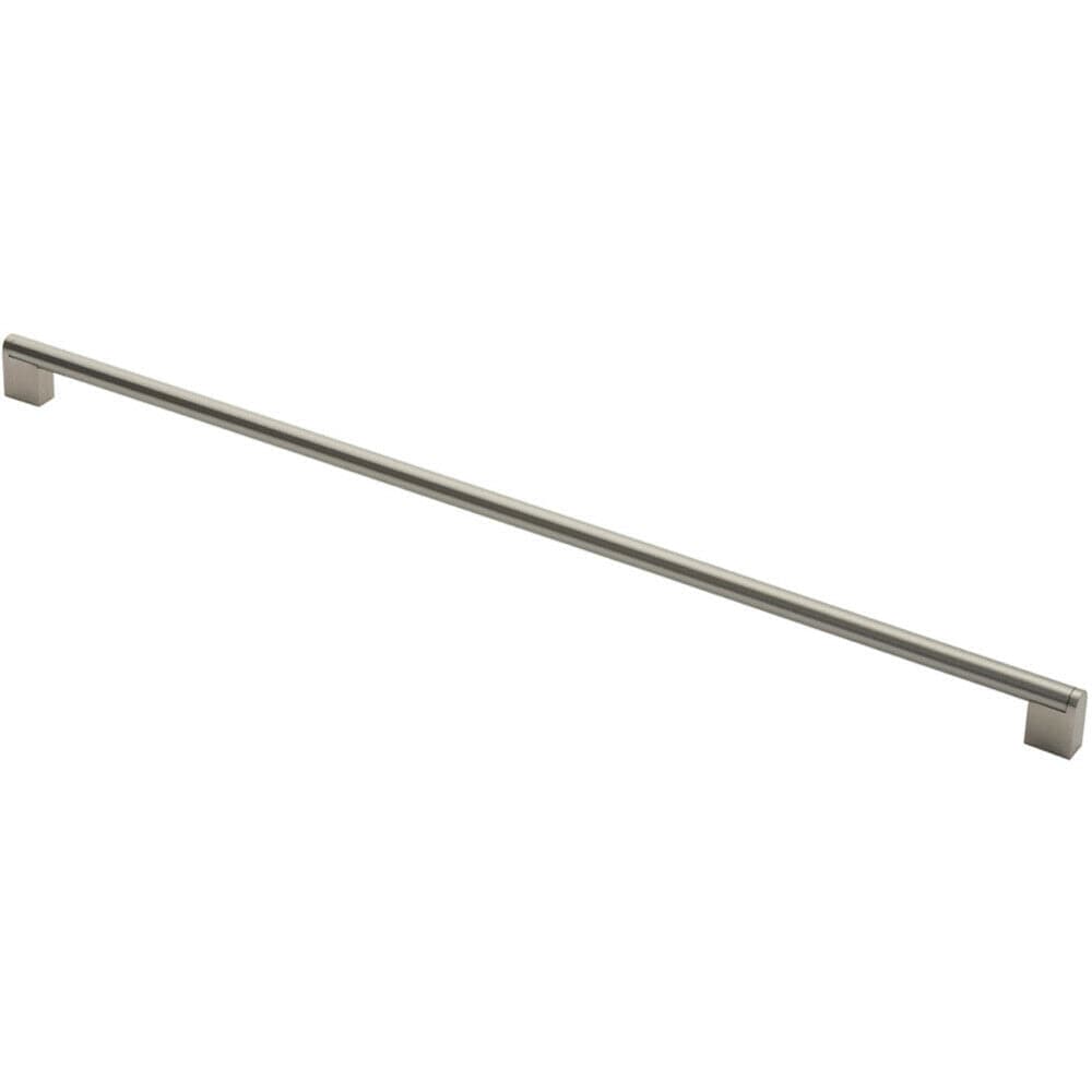 Loops Round Bar Pull Handle 648 x 14mm 608mm Fixing Centres Satin Nickel & Steel in Metallics