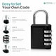 image 7 of 4-Digit Coded Padlock, Black Heavy-Duty Combination Padlock - 2pcs