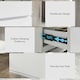 image 4 of HOMCOM Bedroom Chest of Drawers, High Gloss 5 Drawers Dresser, Grey