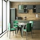 image 4 of Contemporary Emerald Green Drum Lamp Shade with Gold and Silver Metallic Decor